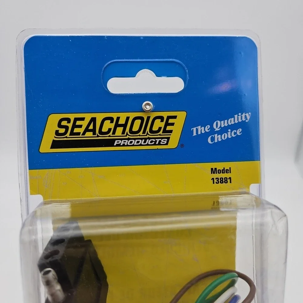 Round 7 Way to Flat 5 Way Boat Trailer Plug Adapter w/ 8 Inches‎ of Wire 13881